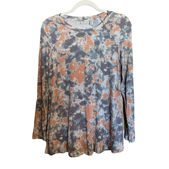 LOGO By Lori Goldstein Womens Size XS Multicolor Print Abstract Stretch Blouse - Picture 1 of 4